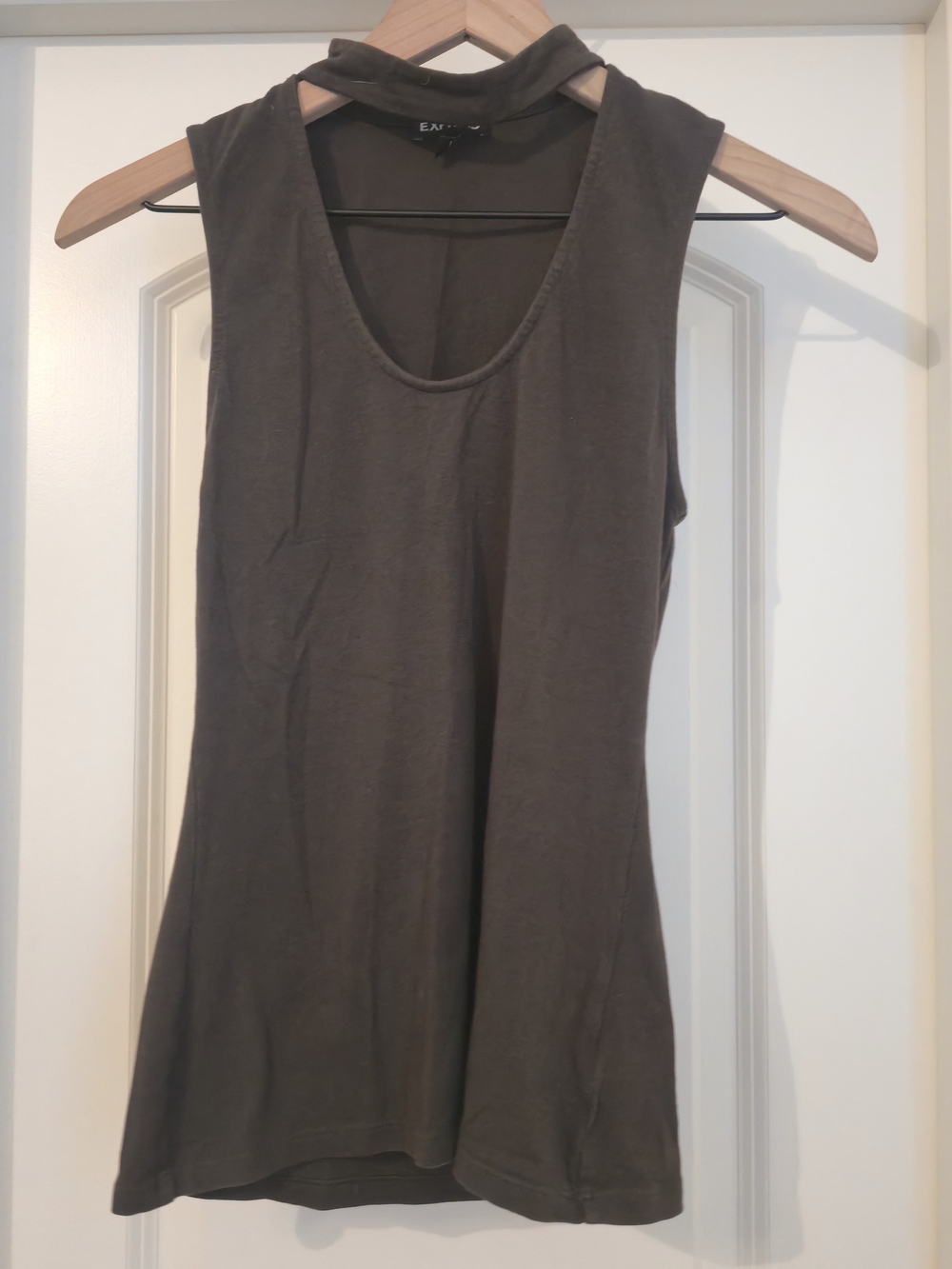Express Sleeveless Mock Neck Tank Top - Forest Green
